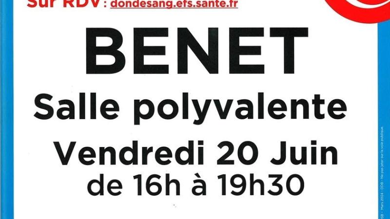 DON DE SANG À BENET